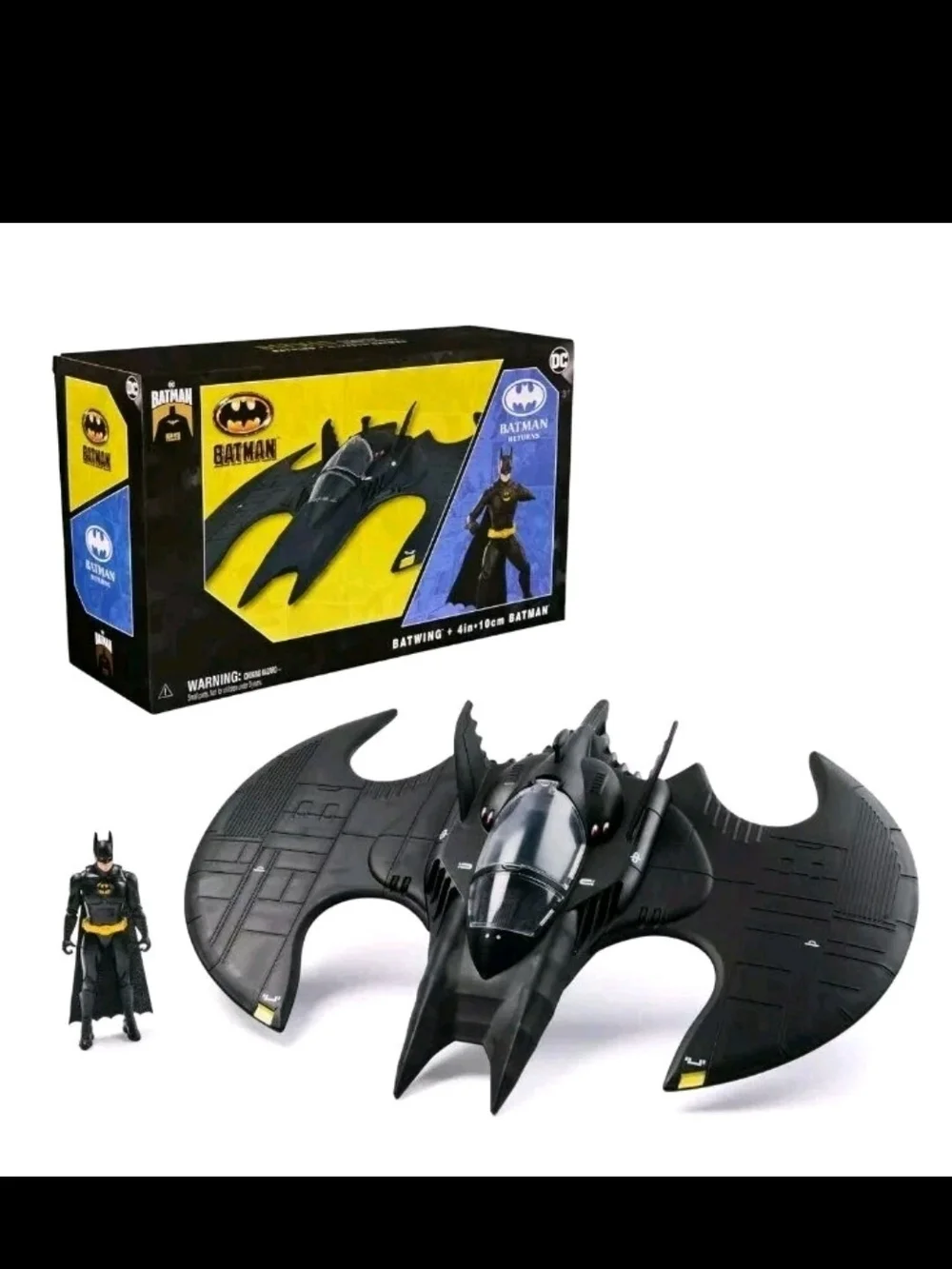 Batman Batwing Playset with Black Batwing and Black Batman Figure